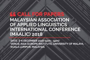 Malaysian Association of Applied Linguistics International Conference (MAALIC) 2018